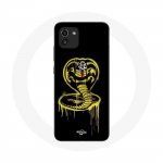 Coque pour Samsung Galaxy A03 Cobra Kai Logo Jaune Fond Noir Affiche S&eacute;rie