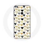 Huawei P8 Lite 2017 &uuml;mbris abstraktse tekstuuriga taustaga s&uuml;damed, must kollane ja hall