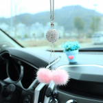 Lucky Bright Crystal Tups naaritsa karusnahast palli auto tahavaatepeegli ripatsiga auto sisekujundusega ripats