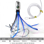 8,7-tolline Drag Fishing Route alams&ouml;&ouml;t 22 cm 85 g Metal Head Seal Fish Bait Squid Whisker Pehme s&ouml;&ouml;t Biomimeetiline v&otilde;ltss&ouml;&ouml;t merep&uuml;&uuml;giks 22CM/85G