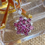 SACE GEMS S925 Sterling Silver sertifitseeritud 3 * 5 mm naturaalsest granaadist ripatsiga kaelakeed naiste kihlus&otilde;htu kokteilipeole peened ehted punane