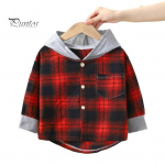 Laste ruuduline kapuutsiga s&auml;rk Kevads&uuml;gisene rinnatasku n&ouml;&ouml;psulgur Lahti p&otilde;hjus Poisid T&uuml;drukud V&auml;ikelapsed Laste pikkade varrukatega top jakk 110 cm punane must v&auml;rv