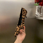 Kevad naiste terava varbaga pumbad Kingad Mood Madal libisemine Naistele Elegantsed k&otilde;rge kontsaga kingad Naiste kontorijalatsid 35 leopard