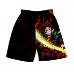 Anime Deemon Slayer P&uuml;ksid Kimetsu Ei Yaiba Demon Blade Kost&uuml;&uuml;mid Karneval Naised Mehed 3D Print Lahti k&auml;rbitud l&uuml;hikesed p&uuml;ksid Kombinesoonid Poistele XXL
