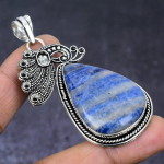 Natural Sodalite Gemstone Handmade 925 Steling Silver Jewelry Pendant 2.68 d6g72