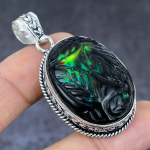 Natural Chrome Diopside Gemstone Handmade 925 Sterling Silver Pendant 2.17 s4b60
