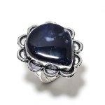 Natural Sodalite Gemstone Handmade 925 Sterling Silver Ring Size 7.5 l3f92