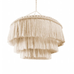 P&otilde;hjamaade Macrame kootud seinavaibast lambivari Kootud tuttvaibast lambivari Boho rippvalgusti kate
