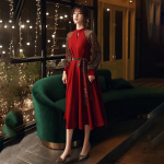 &Otilde;htukleit Peremees Populaarne Banketiseelik Kleit V&ouml;&ouml;koht Oli &Otilde;hem Keskmise pikkusega Naiselik Kevad ja Suvi XXL punane