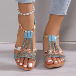 Naiste kiilusandaalid Suvised Bohemia Rhinestones Vabaaja platvormsandaalid Naistele Peep Toe Rannajalatsid 34 kuld