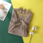 Pitsiline p&otilde;hjas&auml;rk Naiste s&auml;rk pikkade varrukatega mood &scaron;ikk top Design Sense v&otilde;rgu&otilde;mblusega sisemine kulumine Blusas Cortas Sexy S must