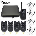 Juhtmevaba digitaalne kalap&uuml;&uuml;gi LED-alalarmi komplekt, 4 kalahammustuse alarmi + 1 LCD-ekraaniga vastuv&otilde;tja must