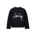 Nike X Stussy &uuml;hiskaubam&auml;rgiga FW23 logo printimine v&otilde;rgusilma pikkade varrukatega T-s&auml;rk Unisex topsid, must FJ9165-010 L white