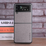 &Uuml;mbris Samsung Galaxy Z Flip 4 3 5G Flip3 Flip4 coque Luksuslik tekstiil Nahast &uuml;mbris samsung galaxy z flip 4 &uuml;mbrisele. Z Flip 3 must