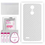 apgo Protective Skin Sticker for the back compatible with LG K8 (2017), Wrap Film, Foil, Vinyl - Pattern Transparent Carbon