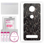 apgo Protective Skin Sticker for the back compatible with Motorola Moto Z4, Wrap Film, Foil, Vinyl - Pattern Carbon Black Pixel