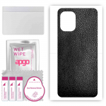 apgo Protective Skin Sticker for the back compatible with Umidigi F3 Pro 5G, Wrap Film, Foil, Vinyl - Pattern Black Leather