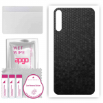 apgo Protective Skin Sticker for the back compatible with Tecno Camon 15 Air, Wrap Film, Foil, Vinyl - Pattern Black Honeycomb