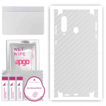 apgo Protective Skin Sticker for the back+sides compatible with Samsung Galaxy A8s, Full Wrap Film, Foil, Vinyl - Pattern Transparent Carbon