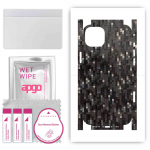 apgo Protective Skin Sticker for the back+sides compatible with Apple iPhone 14, Full Wrap Film, Foil, Vinyl - Pattern Carbon Black Pixel
