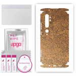 apgo Protective Skin Sticker for the back+sides compatible with Xiaomi Mi Note 10 Pro, Full Wrap Film, Foil, Vinyl - Pattern Rusty Copper