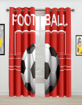 3D jalgpallim&auml;ngu akna kardinad elutuppa, magamistuppa, k&ouml;&ouml;ki, lastetuppa 135W165H(CM)53x65in&Grommet Top