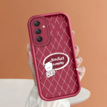 Pehme silikoonist ruudukujulise redeliga printimismustriga telefoni korpus T&auml;iskaanega kaamera p&otilde;rutuskindel kaitse kummist &uuml;mbris Samsungile Samsung A03 valge