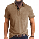 Meeste vabaaja polos&auml;rgid Klassikaline 4 n&ouml;&ouml;biga suvine l&uuml;hikeste varrukatega kaelusega T-s&auml;rk Solid Tees Golf Stiilsed topid meestele Business vabaaja polos&auml;rk L khaki