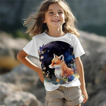 T&uuml;drukute 3D Fox T-s&auml;rgid l&uuml;hikeste varrukatega 3D prindiga suvine aktiivne mood armas pol&uuml;estrist 3&ndash;12-aastased lapsed, vabas &otilde;hus, vabas &otilde;hus, igap&auml;evaselt 140