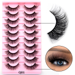 10 paari ripsmeid looduslikud pikad 3D naaritsa ripsmed kohevad vol&uuml;&uuml;mid naaritsa kunstripsmed Cruelty Free Wispy Lashes meik