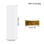 50 tk plastikust ristk&uuml;likukujulised l&auml;bipaistvad pulgakommikotid tsellofaanist pakend kommipulk pulmade s&uuml;nnip&auml;evapeo kaunistuseks 28x7.5cm