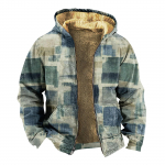 Meeste isikup&auml;rastatud vabaaja tr&uuml;kiga pikkade varrukatega t&otilde;mblukuga kampsun Paks puuvillane talve&uuml;likond L sinine