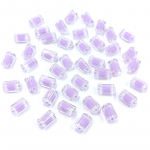 Akr&uuml;&uuml;list l&auml;bipaistvad isetegemise ehete aksessuaarid, loomingulised, s&uuml;damikuga kedratud 8-nurgalised silindrilised lahtised helmed, 20 tk ripatsid, matt mood Transparent lilla