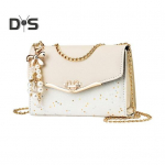 Naiste &otilde;lakott Faux Pearl Bow ripats Decor litrid Hard Shell kunstnahast Crossbody kott reisimiseks reisikott must