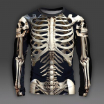 Graafiline Skull Skeleton Moedisainer vabaaja meeste 3D-prindiga T-s&auml;rk Tee Sport Outdoor Holiday Treenimine T-s&auml;rk must pikkade varrukatega kaelusega s&auml;rk S