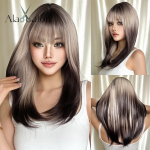 HAIRCUBE Ombre must s&uuml;nteetilised parukad punaste tukkidega, pikkade sirgete kihiliste juustega parukas naistele Cosplay Halloweeni kuumakindel parukas