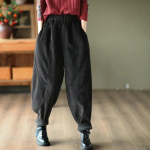 Vintage pahkluuni ulatuvad jooksup&uuml;ksid mood p&uuml;ksid vabaaja k&otilde;rge v&ouml;&ouml;kohaga naiste velvetist kottis haarem plusssuuruses M must