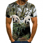 Populaarne armas Panda 3D-prindiga piiri&uuml;lese O-kaelusega sobiv pehme moodne topp lahe higineeldav suvine meeste T-s&auml;rk XXS