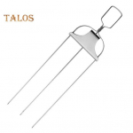 Roostevabast terasest grill-kebabipulgad koos l&uuml;kandvarda liuguritega Kolmeharulised metallist grillvardad lihak&ouml;&ouml;giviljade, puuviljade, vahukommi jaoks h&otilde;be