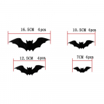 16 TK Halloweeni 3D musta nahkhiire seinakleebised Eemaldatavad Halloweeni DIY seinakleebised Halloweeni peokaunistused &otilde;udusnahkhiire kleebised 16PCS
