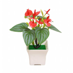 1 tk lauaarvuti ornament plastiklill Anthurium Bonsai kodukaunistus kunstlik antuuriumi v&otilde;lts taim punane