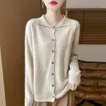 Naiste ka&scaron;miirkardigan Qinghe ka&scaron;miir 30% ka&scaron;miir 70% vill s&uuml;gis-talvine ka&scaron;miirkardigan pehme ja soe M beež