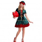 J&otilde;ulukost&uuml;&uuml;m J&otilde;uluvana Cosplay m&uuml;tsiga, seelikp&uuml;ksid, v&ouml;&ouml;, lavaetendus Women M