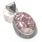 Natural Silver Leaf Jasper 925 Sterling Silver Jewelry Pendant 2.05 b1a45