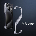 Luksuslik metallist n&auml;htamatu hoidjaga telefoni&uuml;mbris iPhone 16 15 14 Pro Max jaoks, S-t&uuml;&uuml;pi raamita alumiiniumist soojuseraldusega tugijalaga kest For iPhone 16 Pro h&otilde;be