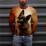 Spordir&otilde;ivad meestele, loomadega lihtsad T-s&auml;rgid, s&uuml;gisene &uuml;mara kaelusega pikkade varrukatega top, meeste kevadine pluss-suuruses 3D-prindiga T-s&auml;rk S