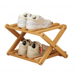 Ruumis&auml;&auml;stlik puidust kingade korraldaja sissep&auml;&auml;sunurk kokkupandav jalatsiriiul Stabiilne konstruktsioon suur Dual Layer