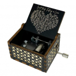 Puidust muusikakast k&auml;sitsi k&auml;epidemega rahustav meloodia, graveeritud s&otilde;nad Mini mehaaniline muusikakast C