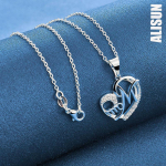 925 Sterling h&otilde;be AAA tsirkoonist ema-s&uuml;dame ripats Kaelakee Moodsad pulmaehted O-45CM