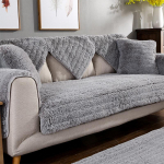 Kunstkarusnahast diivanikate, Rabbit pl&uuml;&uuml;sist diivanikate, libisemiskindla diivanikate m&ouml;&ouml;blikaitse 45*45cm hall